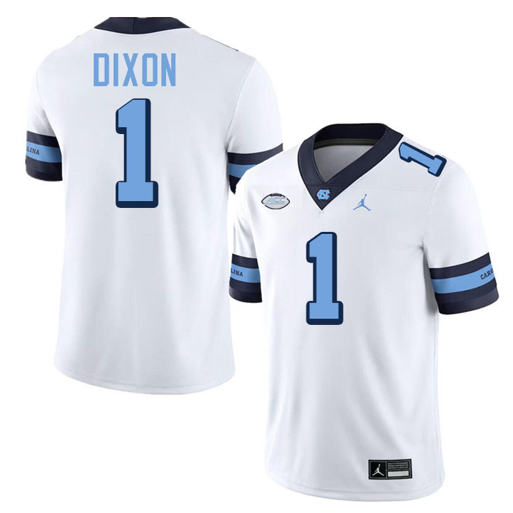 Thaddeus Dixon UNC Jerseys,North Carolina Tar Heels #1 Thaddeus Dixon Football Jerseys-Throwback White